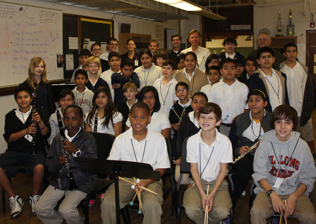 The East Dallas Exchange Club provides the much needed music stands and chairs for the JL Long orchestra students